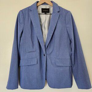 Banana Republic womens chambray professional Blue Blazer felted wool size 10